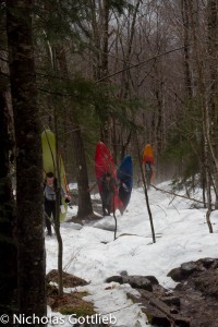 Postholing with a loaded creekboat on your back is my idea of fun.